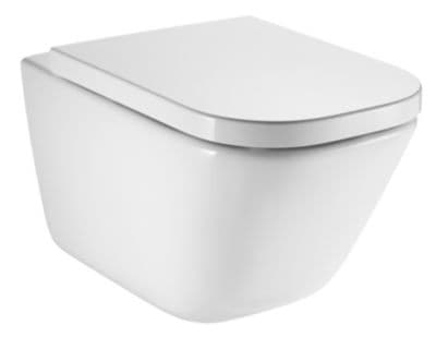 LAUFEN Roca Gap Rimless sampak - Rimless hængeskål og hvid toiletsæde med Soft Close funktion. Boltafstand: 180 mm.