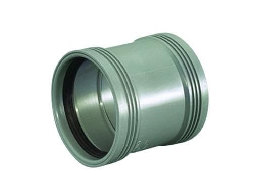 WAFIX dobbeltmuffe 75mm - lysgrå PP