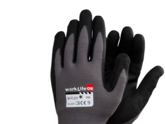 Käsine W-flex koko 8 - Harmaa puolipehmeä neulos, kevyesti vuorattu ympärivuotinen t/viileä ympäristöissä