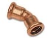 taivutus 22 mm 45° M-M - pistorasia-pistorasia Cu-puristin. M- ja V-levytaljat