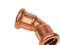 Pikkukuva 1 / 2: taivutus 22 mm 45° M-M - pistorasia-pistorasia Cu-puristin. M- ja V-levytaljat