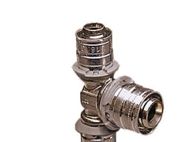 MLC-puristimen T-kappale 50-25-50mm - lattialämmitykseen ja lämpimän käyttöveden ja pattereiden lämmitysjärjestelmiin