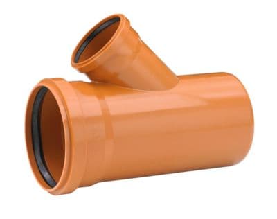 PVC-grenrør 45°, 200/110mm - glat kloak, Uponor
