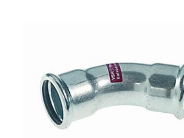 VSH bøjning 45° muffe/muffe 76,1 mm fz