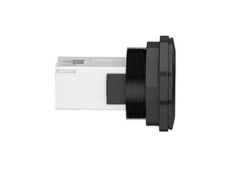 Harmony RJ45 udtag til montage i Ø22 mm. hul for ethernet, Hun/Hun stik på begge sider