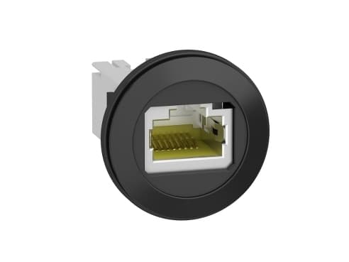 Harmony RJ45 udtag til montage i Ø22 mm. hul for ethernet, Hun/Hun stik på begge sider