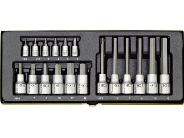 Proxxon Industrial Topnøgle-bit-sæt 1/4 (6,3 mm), 1/2 (12,5 mm) 18 dele 23 100