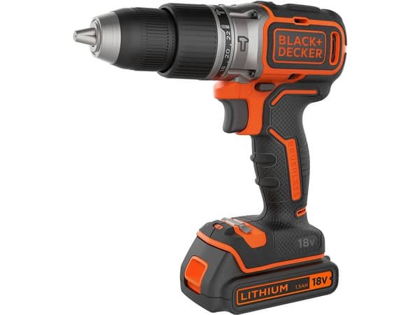 BLACK+DECKER BL188KB - Hammerbor - trådløs - 2 hastigheter - one-piece - 52 N·m - 2 batterier - 18 V