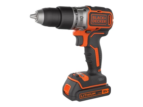 BLACK+DECKER - Hammerbor - trådløs - 2 hastigheter 13 mm - 52 N·m - 18 V