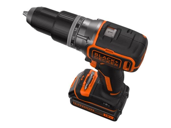 BLACK+DECKER - Hammerbor - trådløs - 2 hastigheter 13 mm - 52 N·m - 18 V