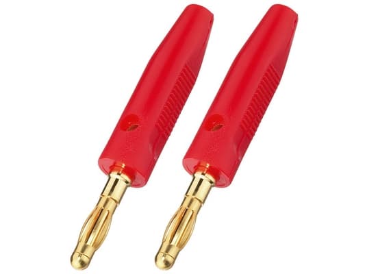 Monacor LS-Bananenstecker, banana, Röd, 2 styck