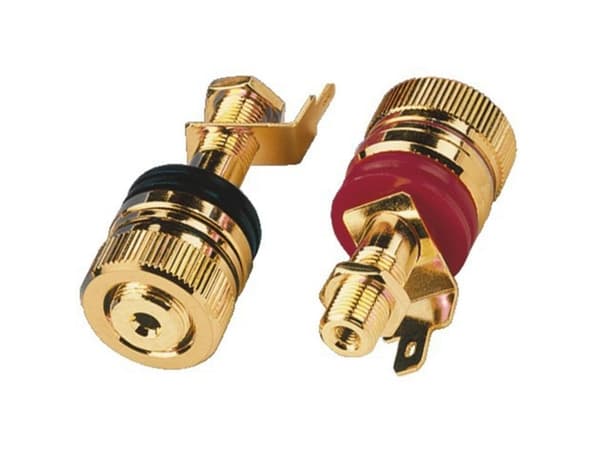 Monacor BP-520G, speaker terminals, Kulta, Kulta
