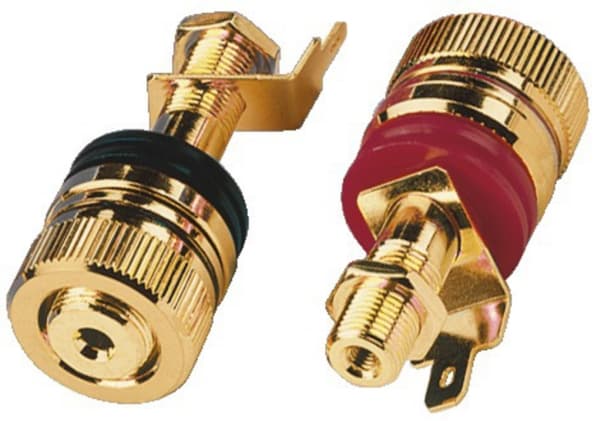 Monacor BP-520G, speaker terminals, Kulta, Kulta