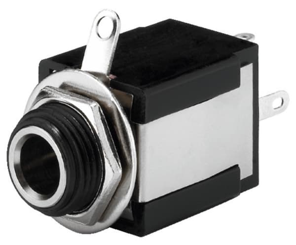 Monacor T-635SI, 6,3 mm jack, Sort, Plast