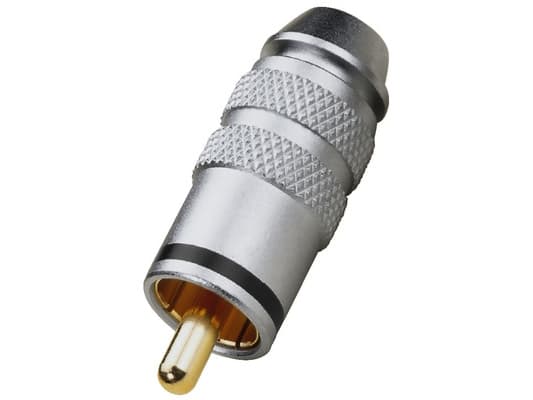 Monacor T-711G/SW, RCA plug, Svart, Gull, Metallisk, Metall, Gull