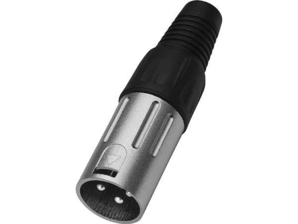 Monacor XLR-803/P, XLR plug, Svart, Metallisk, Metall, Nickel