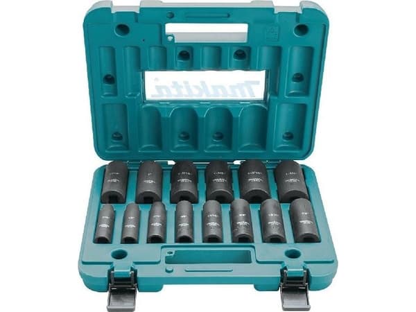 Makita - Impact socket set - 14 delar - 1/2" - fyrkantig - för Makita DTW701
