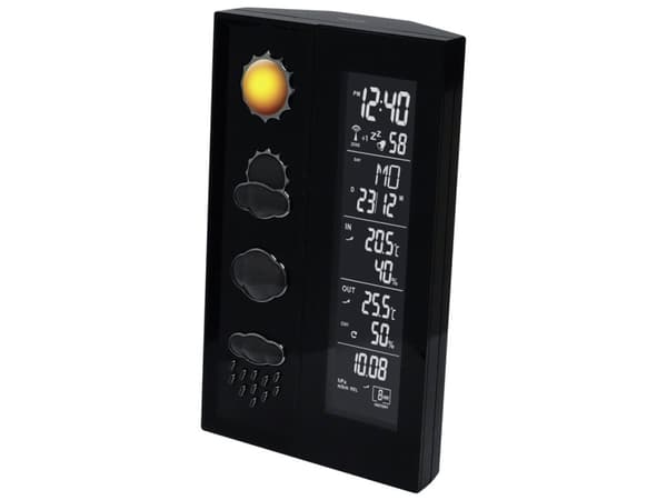 Technoline WS 6650, Sort, Inne hygrometer, Inne Termometer, Utendørs Fuktighetsmåler, Utendørs Barometer, Regn sensor, Hygrometer, Termometer, Hygrom