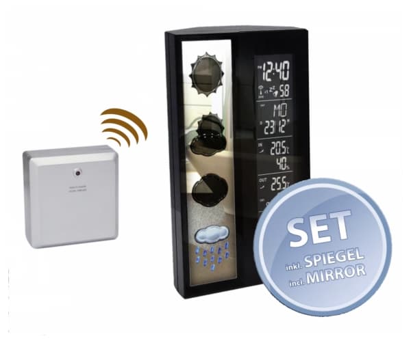 Technoline WS 6650, Sort, Inne hygrometer, Inne Termometer, Utendørs Fuktighetsmåler, Utendørs Barometer, Regn sensor, Hygrometer, Termometer, Hygrom