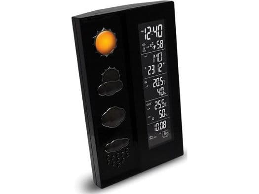 Technoline WS 6650, Sort, Inne hygrometer, Inne Termometer, Utendørs Fuktighetsmåler, Utendørs Barometer, Regn sensor, Hygrometer, Termometer, Hygrom