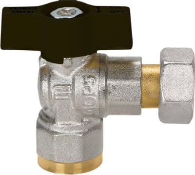Mercury Angle Ball Valve - w. meter advance muf/advance 1/2' x 3/4' T-kahva. Messinki