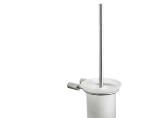 Pressalit toiletbørste m/glasskål t/væg , bør rf stål