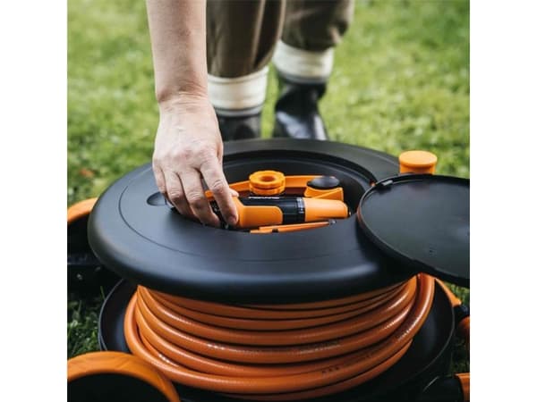 Fiskars Waterwheel M, Slangvinda på hjul, Funktionell, Svart, Orange, 2 hjul, 398 mm, 250 mm