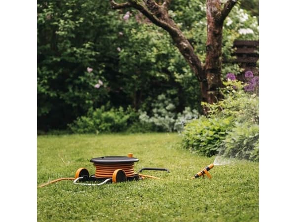 Fiskars Waterwheel M, Slangvinda på hjul, Funktionell, Svart, Orange, 2 hjul, 398 mm, 250 mm