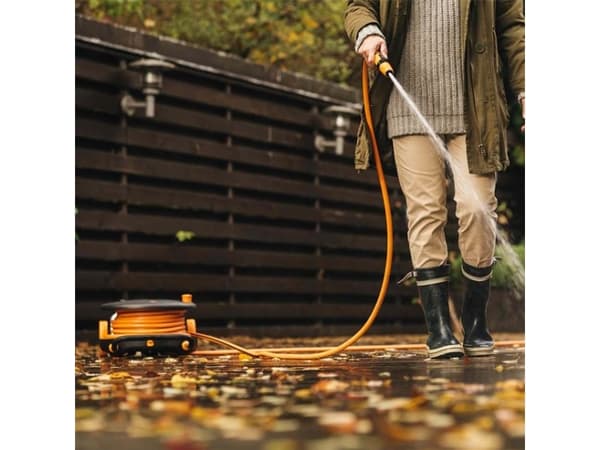 Fiskars Waterwheel M, Slangvinda på hjul, Funktionell, Svart, Orange, 2 hjul, 398 mm, 250 mm