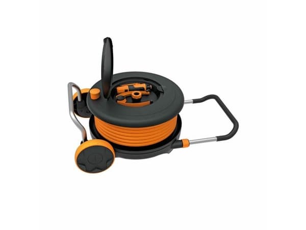 Fiskars Waterwheel M, Slangvinda på hjul, Funktionell, Svart, Orange, 2 hjul, 398 mm, 250 mm
