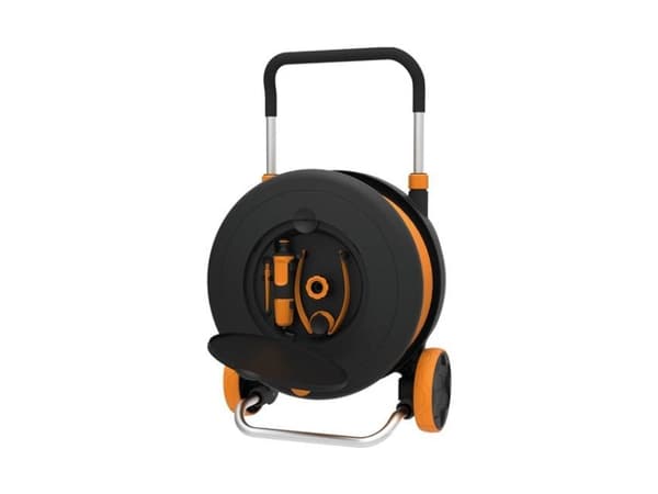 Fiskars Waterwheel M, Slangvinda på hjul, Funktionell, Svart, Orange, 2 hjul, 398 mm, 250 mm