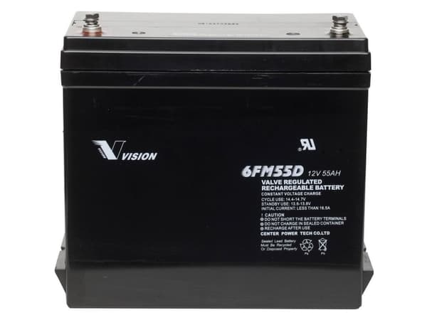 Vision Batteries 6FM55DX 6FM55DX Lyijyakku 12 V 55 Ah Lyijyakku (B x K x S) 239 x 210 x 132 mm M6-ruuviliitäntä Huoltovapaa, sykliltään vakaa