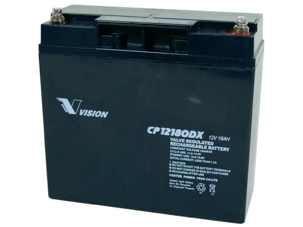 Vision Akkus CP12180DX Blybatteri 12 V 18 Ah Blyfleece (B x H x T) 181 x 167 x 77 mm M5 skruetilslutning Vedligeholdelsesfri, Cyklusstabilt