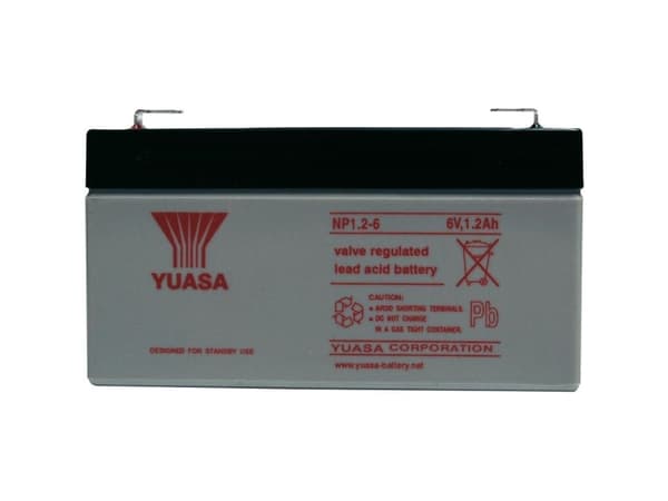 Yuasa NP1.2-6, Forseglet blysyre (VRLA), 6 V, 1 stykker, 1200 mAh, 310 g, 25 mm