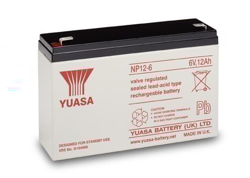 Yuasa NP1.2-6, Forseglet blysyre (VRLA), 6 V, 1 stykker, 1200 mAh, 310 g, 25 mm