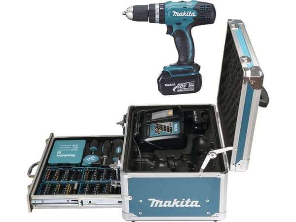 Makita DHP453RFX2 - Hammerbor/driver - trådløs - 2 hastigheter - nøkkelfri borhylse 13 mm - 42 N·m - 2 batterier - 18 V
