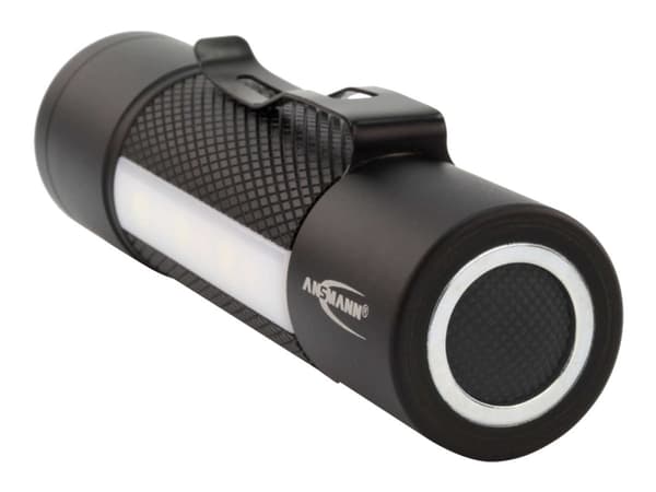 Ansmann 1600-0137, Käsikokoinen taskulamppu, Musta, Valkoinen, IP54, LED, 3 W, 180 lm