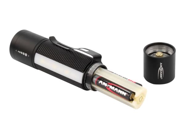 Ansmann 1600-0137, Käsikokoinen taskulamppu, Musta, Valkoinen, IP54, LED, 3 W, 180 lm