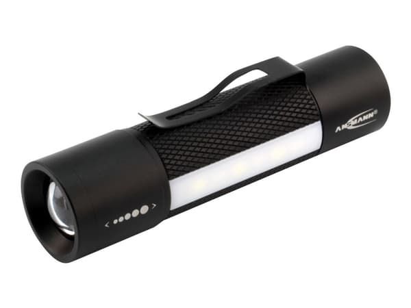 Ansmann 1600-0137, Käsikokoinen taskulamppu, Musta, Valkoinen, IP54, LED, 3 W, 180 lm