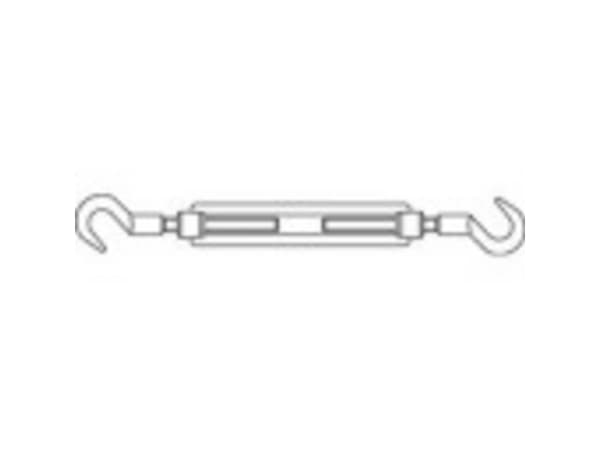 TOOLCRAFT 136620 Trådstrammer Kroge-kroge M10 Stål Galvaniseret DIN 1480 1 stk