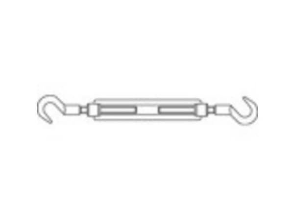 TOOLCRAFT 136620 Trådstrammer Kroge-kroge M10 Stål Galvaniseret DIN 1480 1 stk