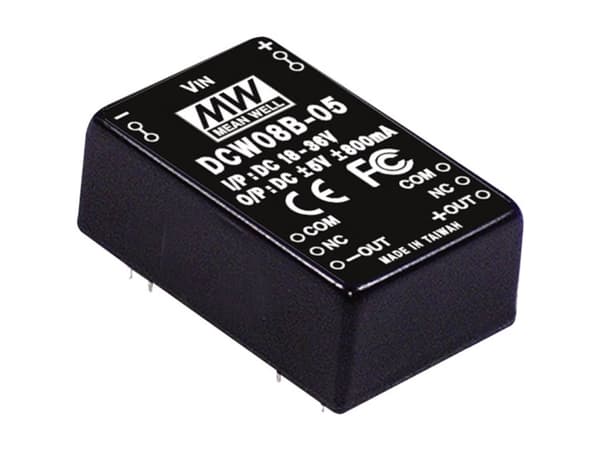 MEAN WELL DCW08C-12, 20,3 mm, 31,8 mm, 12,2 mm, 8 W, 36 - 72 V, 335 mA