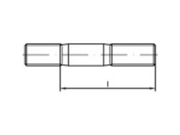 TOOLCRAFT 1061720 Stiftskruer M8 35 mm DIN 835 Rustfrit stål A4 10 stk