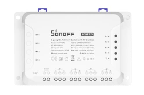 Sonoff 4CHPROR3, Älykytkin, Langaton, 2483 MHz, Valkoinen, WPA, WPA2, 120 - 240 V