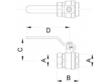 Hydroland Ball valve with a handle and a 5/2 "throttle (ZKWD-65)