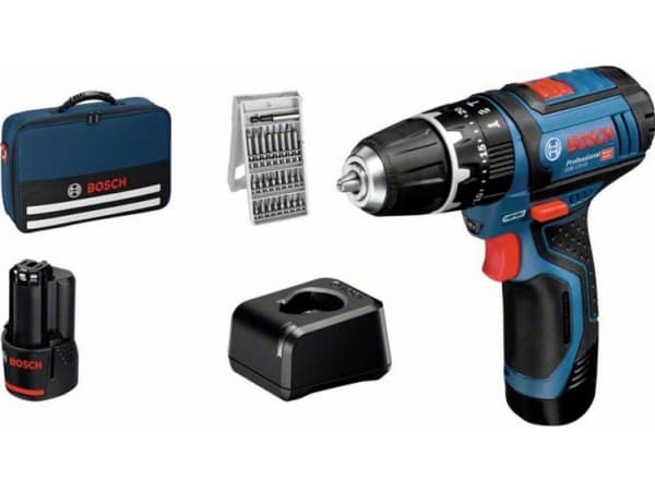 Bosch GSB Professional 12V-15 - Hammerbor/driver - trådløs - 2 hastigheter 10 mm - 30 N·m - 2 batterier - 12 V