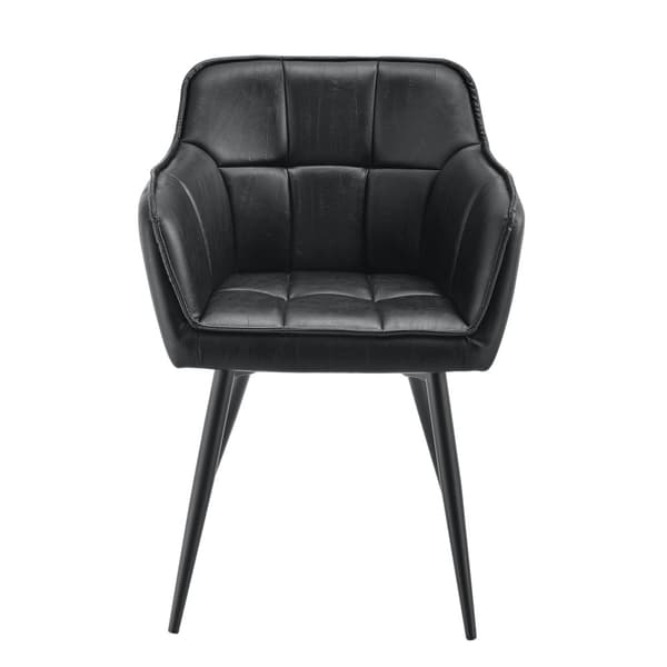Karmstol Birmingham 79x56x53,5cm metall mocka-känsla svart [en.casa]