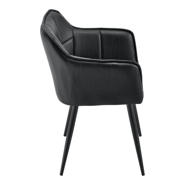 Karmstol Birmingham 79x56x53,5cm metall mocka-känsla svart [en.casa]