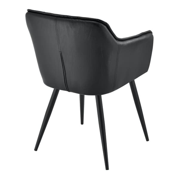 Karmstol Birmingham 79x56x53,5cm metall mocka-känsla svart [en.casa]