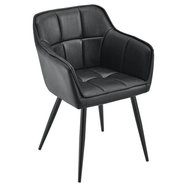 Karmstol Birmingham 79x56x53,5cm metall mocka-känsla svart [en.casa]